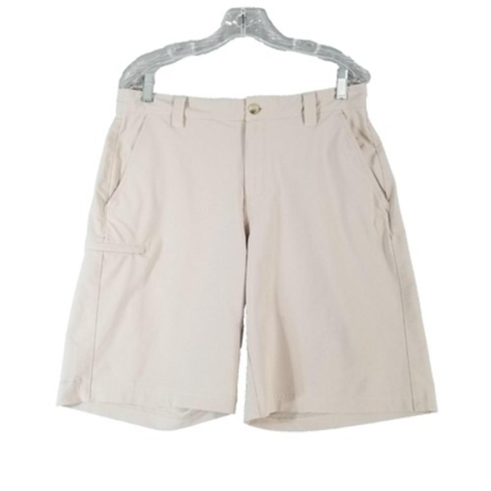 Columbia‎ PFG shorts men's 32x10 beige Dri-Fit flex stretch outdoor fishing hike